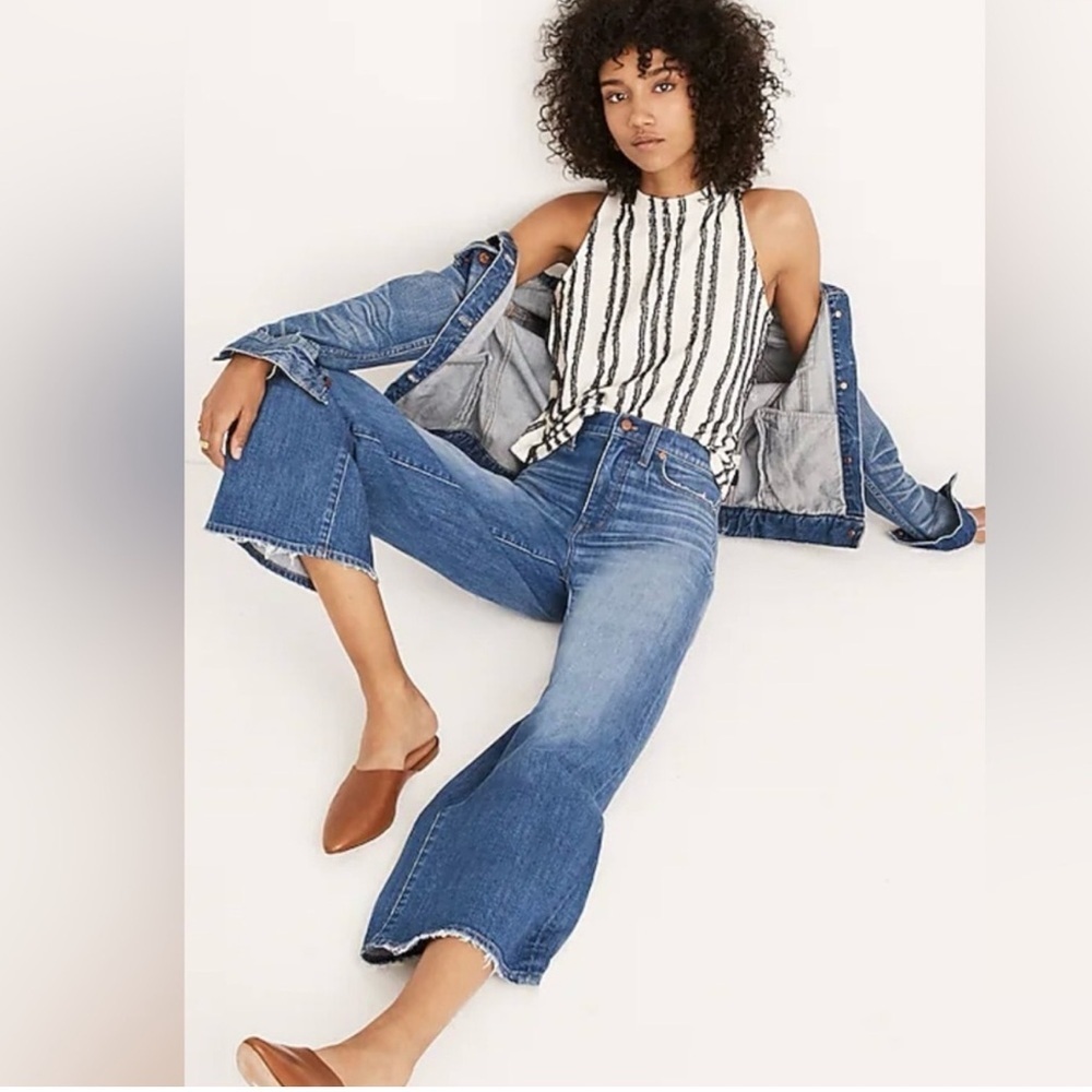 MADEWELL Classic Blue Wide-Leg CROP Women Jeans size 25
